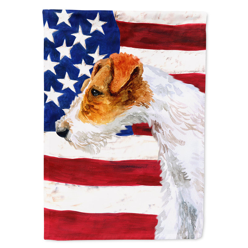 Drapeau de maison en polyester à 2 côtés Shahnur, Fox-terrier blanc
