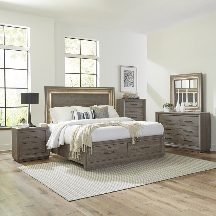 Kemondre Storage Bed, Dresser & Mirror, Chest, Night Stand Set