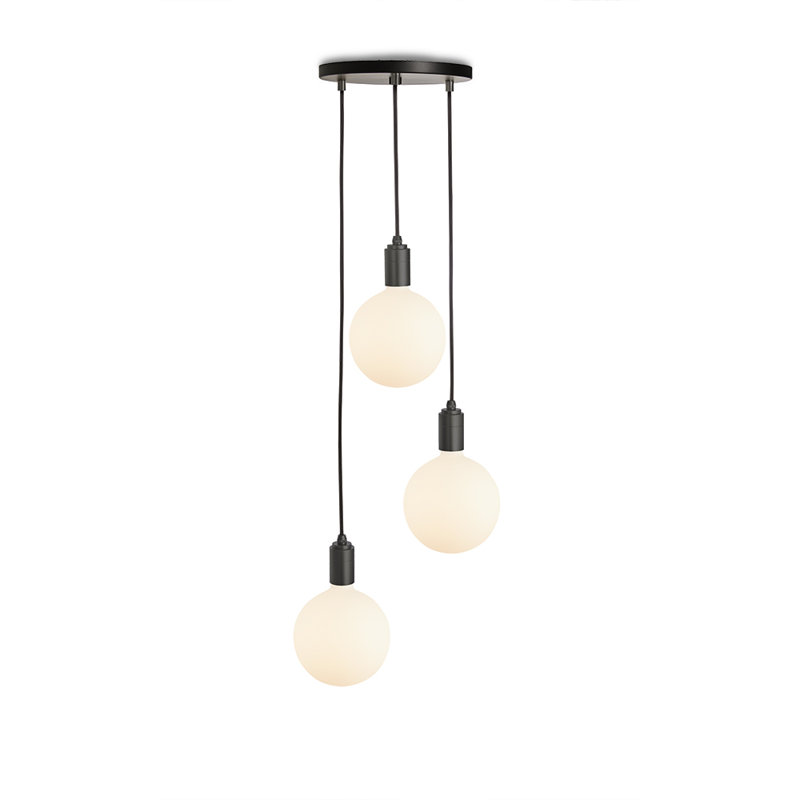 Graphite Triple Globe LED Pendant Light for Indoor/Outdoor