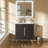 30 in. Single Sink Freestanding Black Bath Vanity with White Ceramic Top, Adjustable Shelves, Soft-Close Hinges-976911771