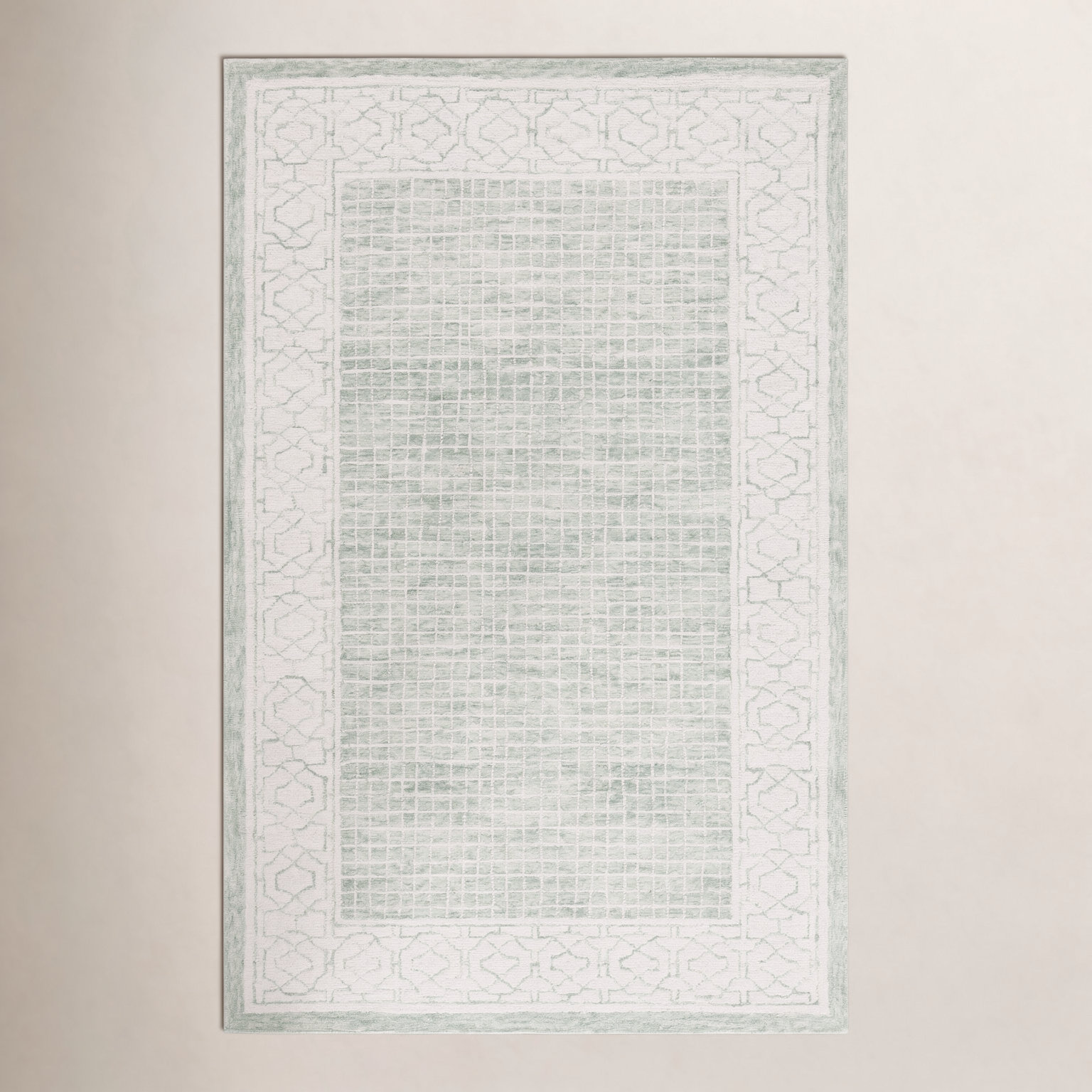 Hand-Tufted Geometric Wool Rug, Rectangle 6' x 9'