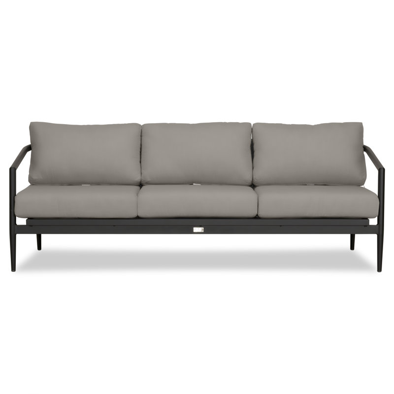 Outdoor 3 - Seat Patio Sofa, Canvas Charcoal Sunbrella® Canvas, Black