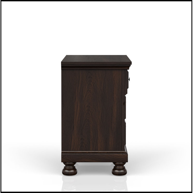 Dark Cherry Nightstand Two Drawer