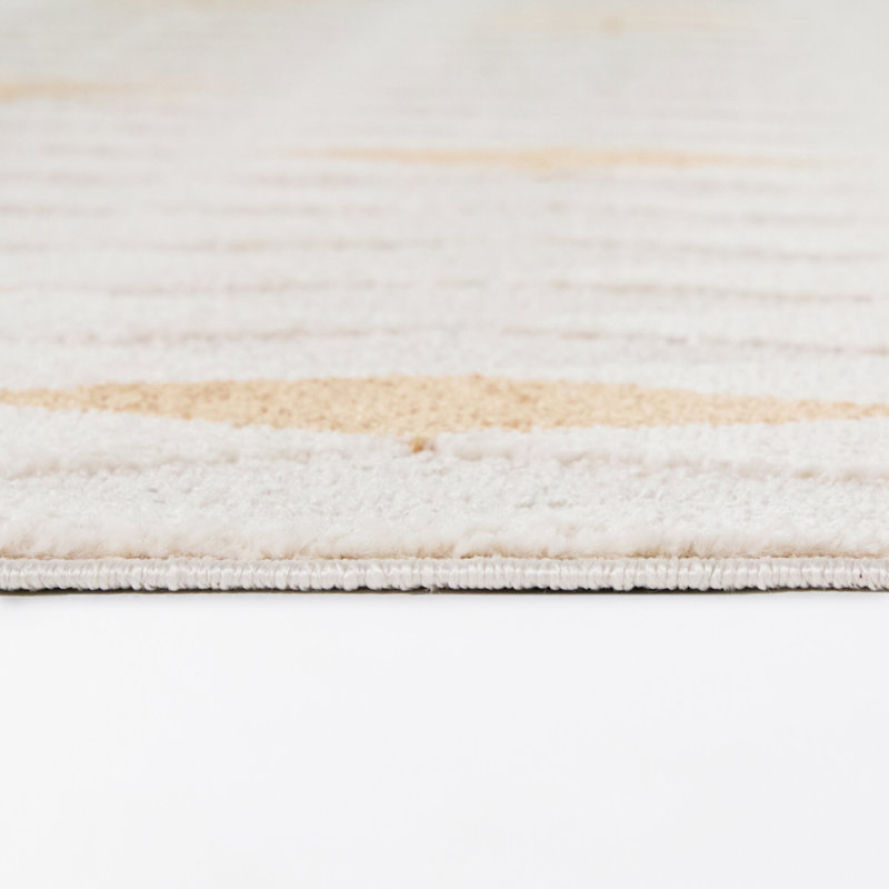Temela Cream/Orange Boho Diamond Area Rug, Cream/Orange, 7'10" x 10'