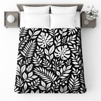 Monstera Palm Leaves Quilted Bedspread All Sizes
