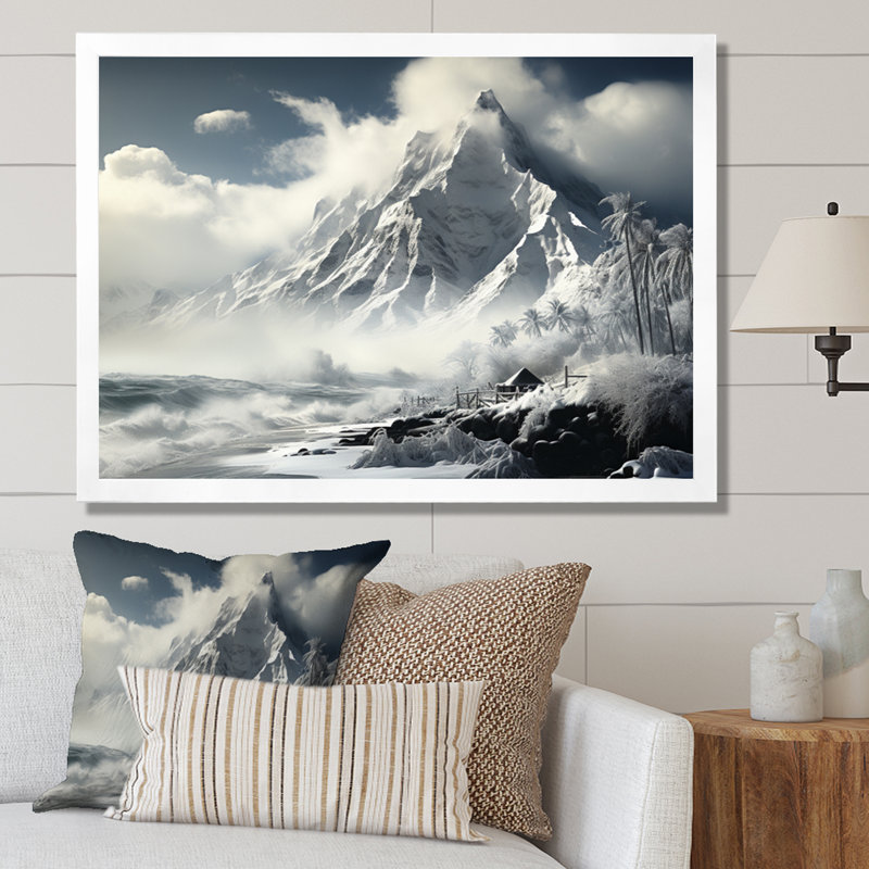 Bernarr Glacier Majestic Clarity II sur toile, Cadre simple blanc, H 34 po x l 44 po