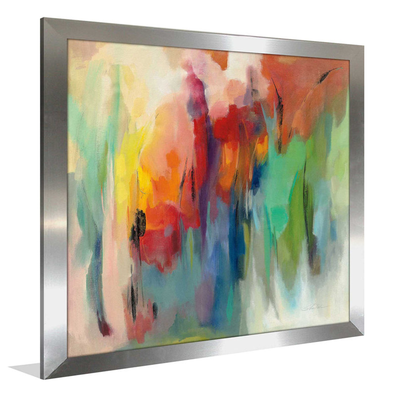 March Rainbow - Peinture, Encadrement argenté, H 31,5 po x l 31,5 po x P 1 po
