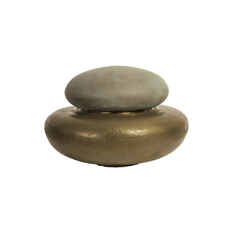 Heian Fountain, MD, Bronze Top, Brase Base, 17'' H X 24'' W X 24'' D, Bronze, Brass