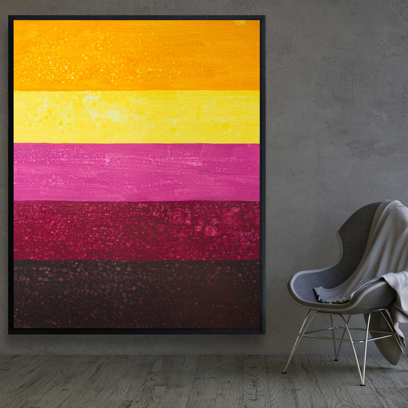 Live Stripes - Pink Abstract Framed Canvas for Home Decor, 61.25" H x 49.25" W