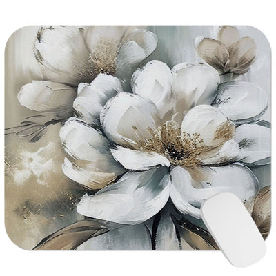Floral Dream III Flowers Modern Glam Gaming Cute Office Laptop Desk Pad Gift Mat Square Rectangle Non-Slip Mousepad