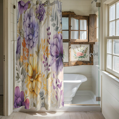 Weathered Florals - Premium Shower Curtain