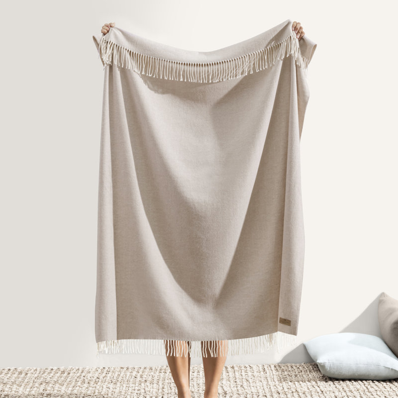 Italian Herringbone Throw Blanket, Olive