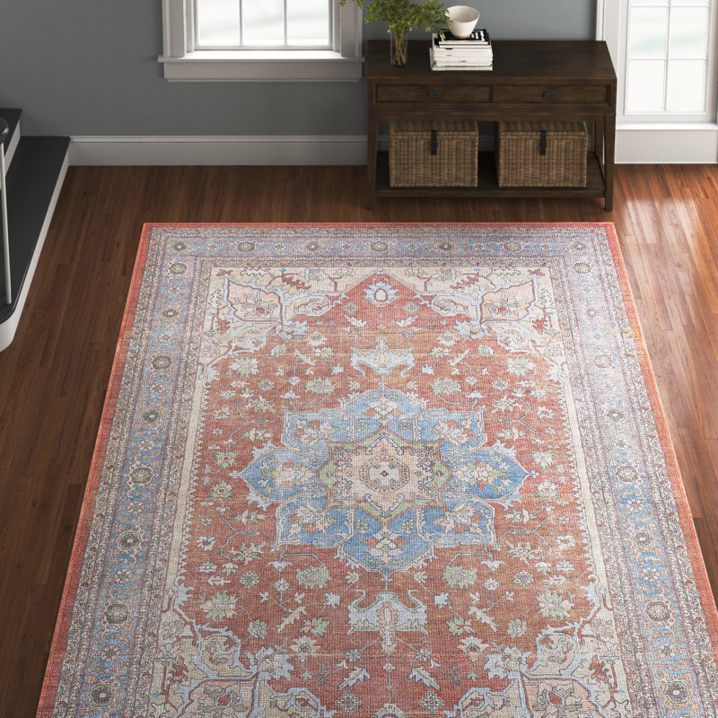 Chavarria Washable Oriental Indoor Rug, Rectangle 5'3" x 7'
