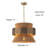 4-Light 3-Tier Coastal Chandelier Handwoven Multi Color Shade In Brass Finish