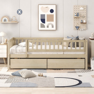 Full Size Daybed with Spacious Storage Drawers and Solid Wood Construction