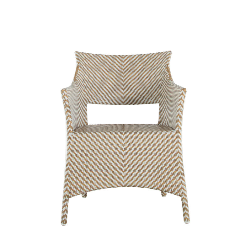 Bari Outdoor Dining Armchair, White/Natural