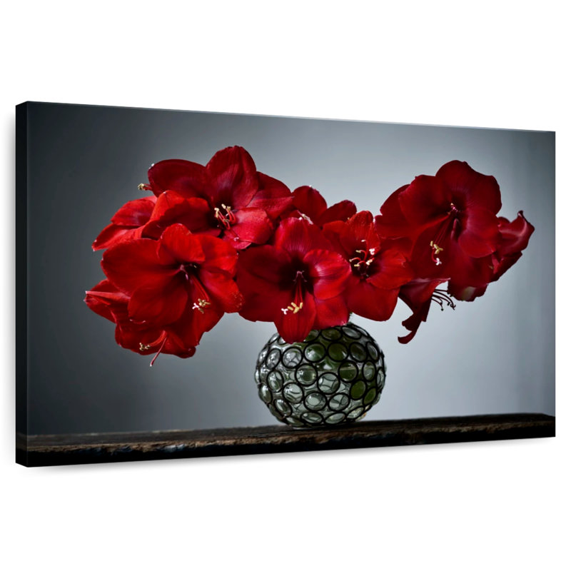Bouquet de fleurs rouges Harnek, H 8 po x l 12 po