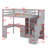 Twin Size Loft Bed With Desk And Drawers-377568924