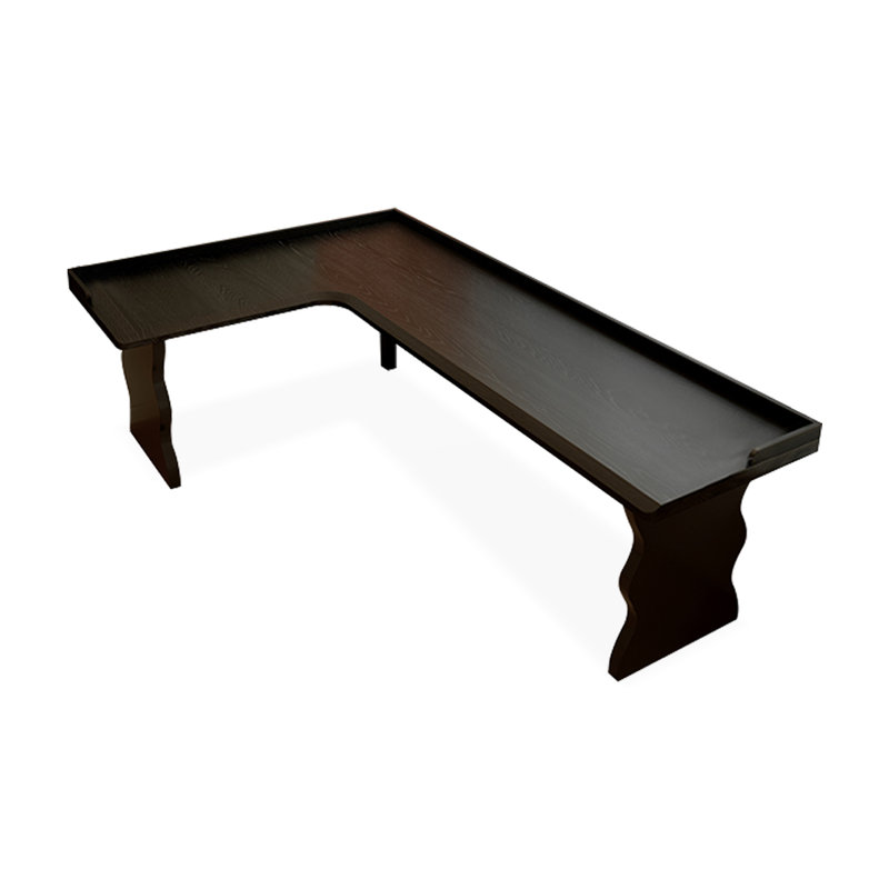 Bureau en bois massif en forme de L, Retour à gauche, H 29,53 po x l 86,61 po x P 55,12 po
