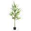 76" Artificial Enkianthus Tree with Black Plastic Pot