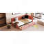 Lit de jour rembourré avec 2 tiroirs de rangement, structure de canapé-lit simple, sans sommier, tissu en lin (rose)-1627320752