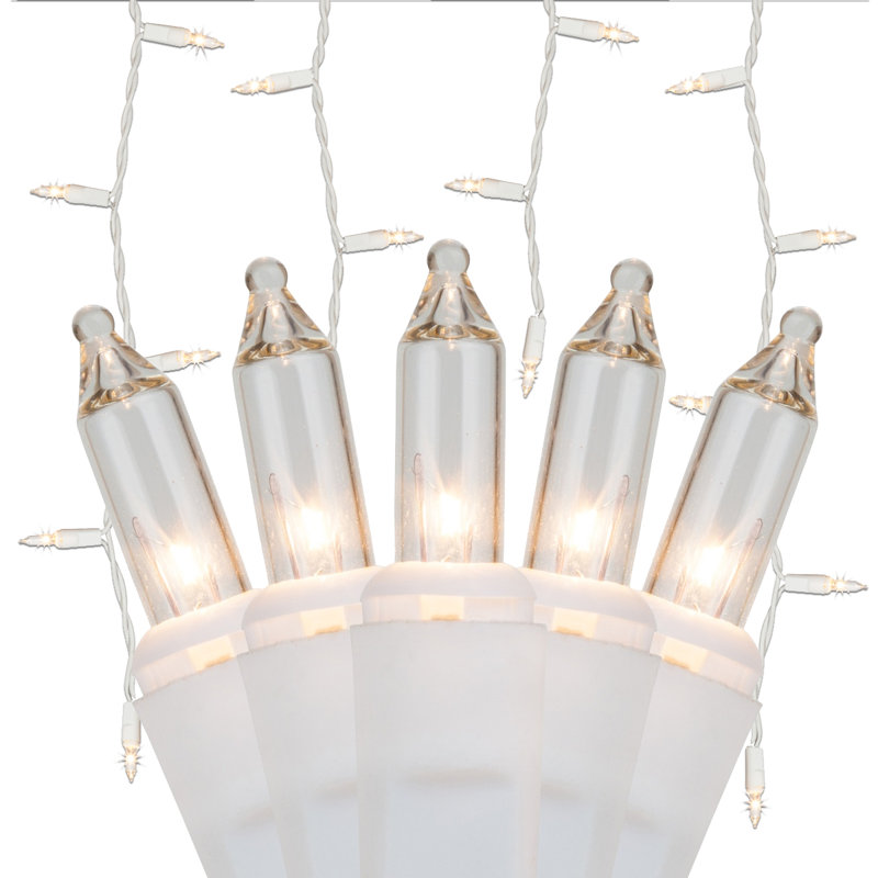 Curtain Icicle Lights, 7,5" L x 6" D, Clear