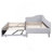 Twin Size Upholstered L-Shaped Upholstered Daybed With Pop Up Trundle, Gray