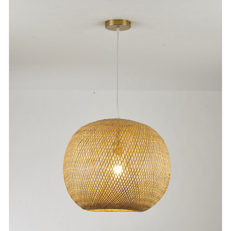 Luminaire suspendu sphérique en laiton 1 lumière Transitional
