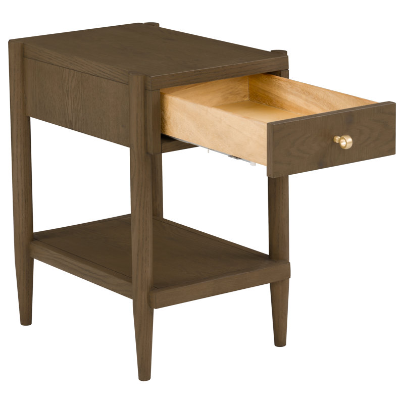 One Drawer Rectangle Drink Table, Caramel