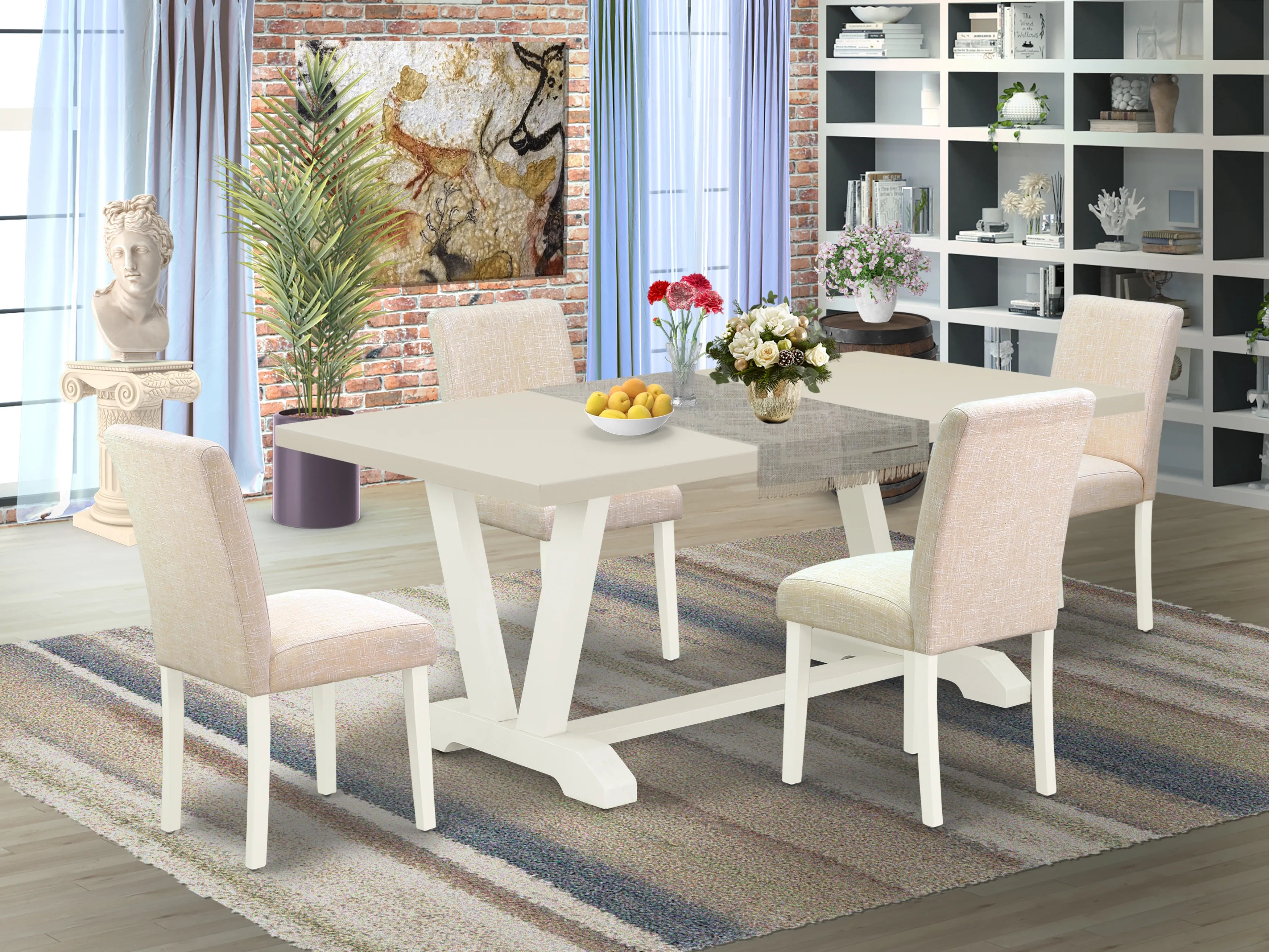 Wildon Home® Gowers 5 - Piece Rubberwood Solid Wood Dining Set | Wayfair