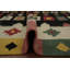 Tapis turc noir à motif géométrique kilim 6 x 9