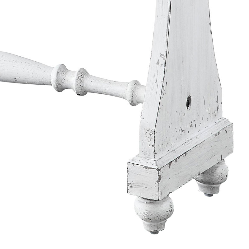 Console blanche antique 2 pièces - Rangez clés, portefeuilles et plus encore. Glissières fluides grâce à sa façade française rectangulaire. 2 tiroirs spacieux pour organiser vos articles du quotidien. Côtés en bois silencieux et accessibles.