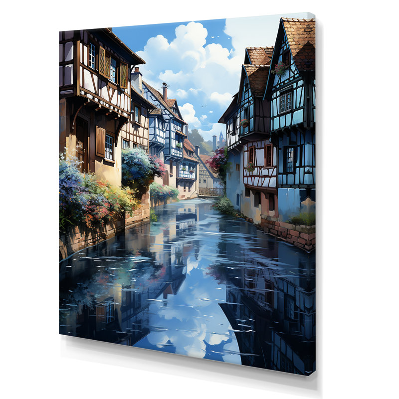 Ville de Strasbourg en France, Toile tendue, H 32 po x l 24 po x P 1 po