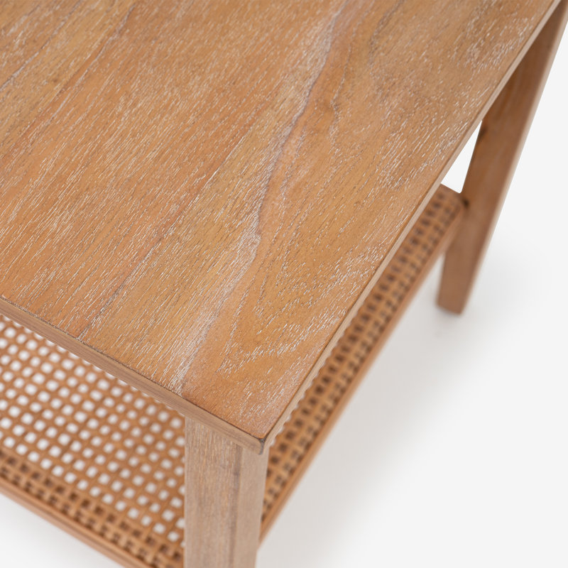 Liora - Rectangular Rattan Accent Table, Brown