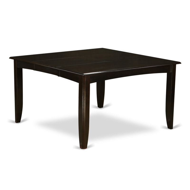 7 Piece Kitchen Table Set Consist of a Square Dining Table with Butterfly Leaf and 6 Linen Fabric Dining Room Chairs, Cappuccino