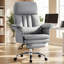 Fauteuil de direction ergonomique en similicuir avec repose-pieds et accoudoirs à double épaisseur-1945318120