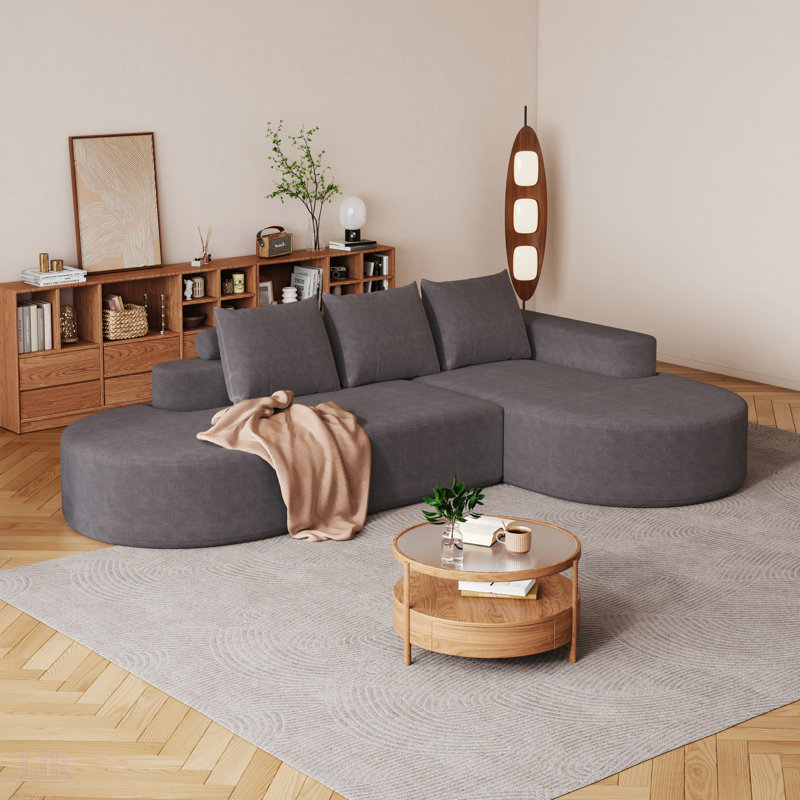 Ensemble de canapé modulaire recourbé en chenille moderne, canapé de salon modulaire en L avec 3 coussins, combinaison libre pour plus de confort et de style, canapé modulaire