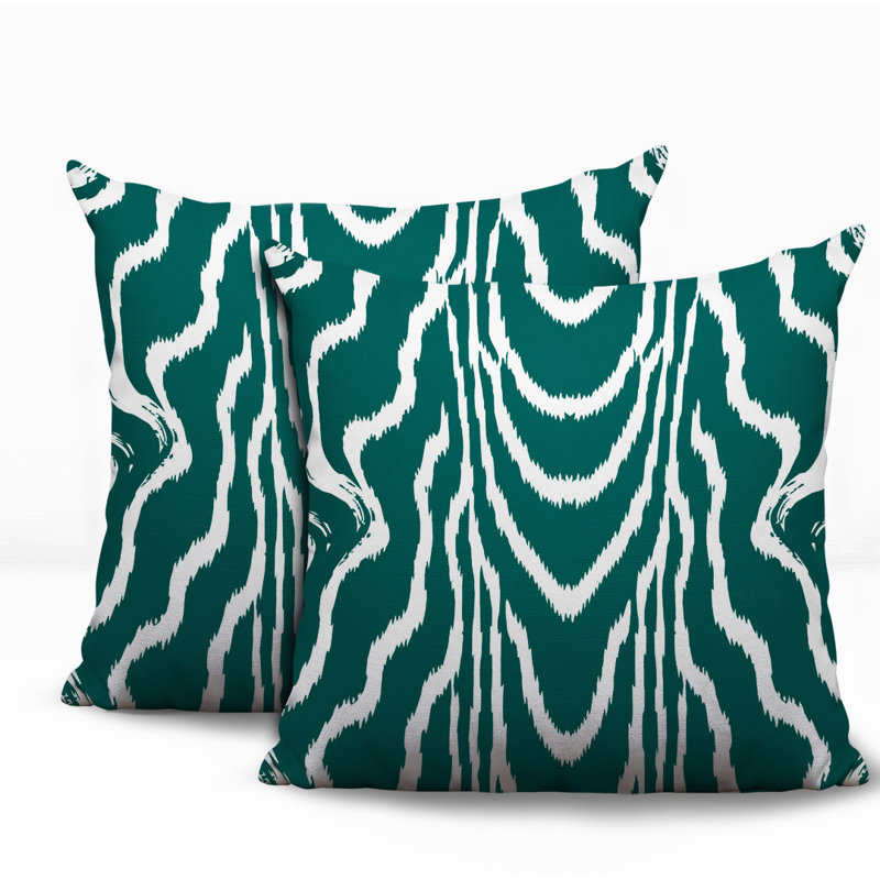 Oreiller réversible intérieur / extérieur Meli, 16 x 16, Teal
