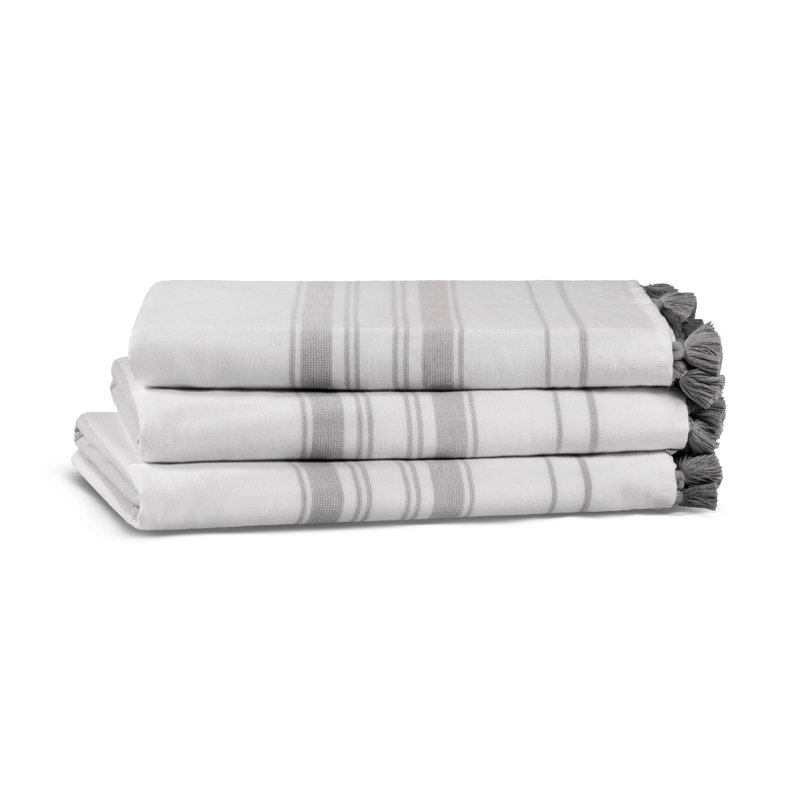 Premium Bath Towel (1 Piece), White & Grey, 39.4 x 70.9 Inches | 100% Cotton, 10.6 Oz/Sq Ft | Soft, Absorbent & Luxurious | Machine Washable, Tumble Dry Low, Perfect for Home & Spa Use