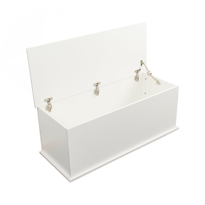 Storage Chest Trunk, Lift Top Box, Entryway Bench, White