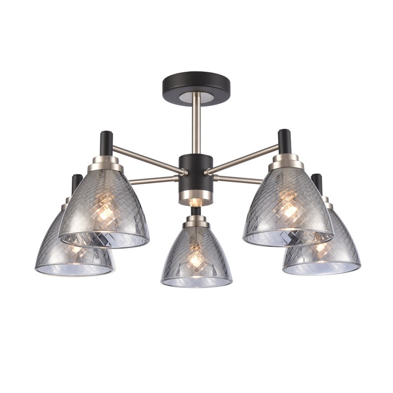 Sorcim Flush Mount, Black/Satin Nickel