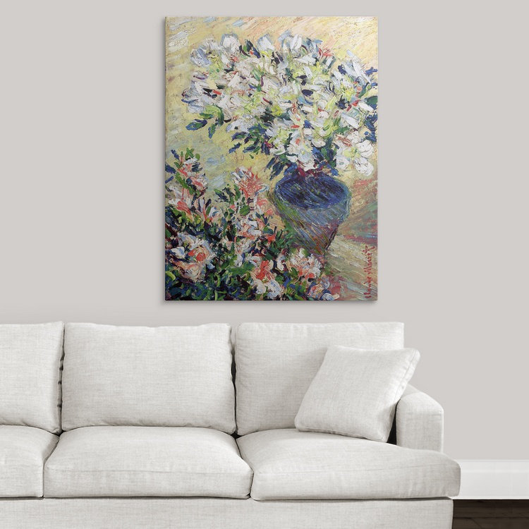 Azalées, 1885 par Claude Monet - reproduction d'art, H 48 po x l 36 po x P 1,5 po, Toile