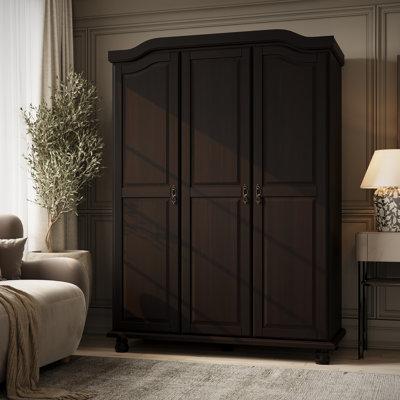 Kyle 100% Solid Wood 3-door Wardrobe Armoire