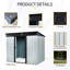 Rangement extérieur en métal de 8 pi x 6 pi avec fonction de ventilation - Améliorez le jardin, la remise de l'air de la pelouse et le fond imperméable gardent les articles au sec-122098269