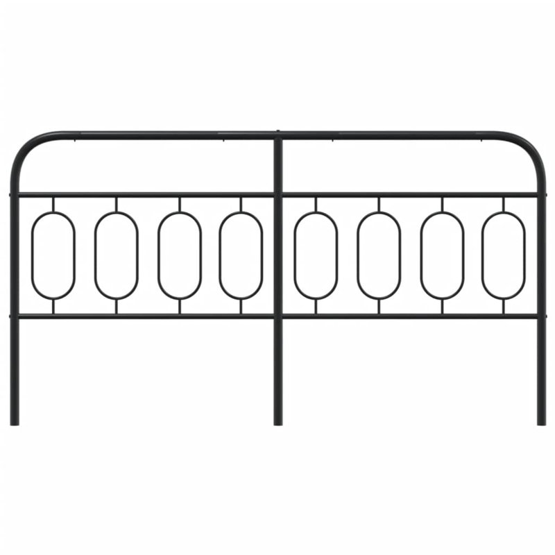 Vidaxl Metal Replace Headboard, 100cm H x 166cm W x 3cm D, Black