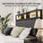 Full Size Bed Frame With Upholstered Headboard, Platform Bed With Led Lights & Charging Station, Black-1560049201