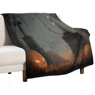 Jeté de maman en gravier avec citrouille de luxe en flanelle, couverture douce et chaude pour le canapé du salon