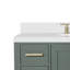 Grevera X P 22 po P x 36 po Coiffeuse en H avec comptoir en quartz blanc avec lavabo-961535437-970286456