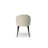 Modern Bouclé Fabric Dining Chair in Cream with Black Legs