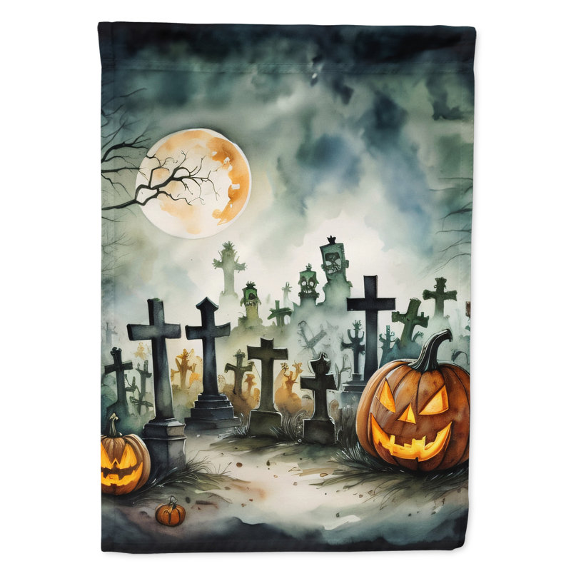Graveyard Spooky Halloween House Flag